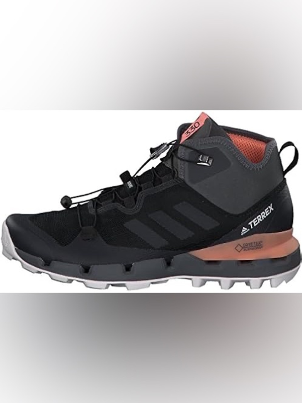adidas Black and Coral Goretex Terrex Trail Sneaker